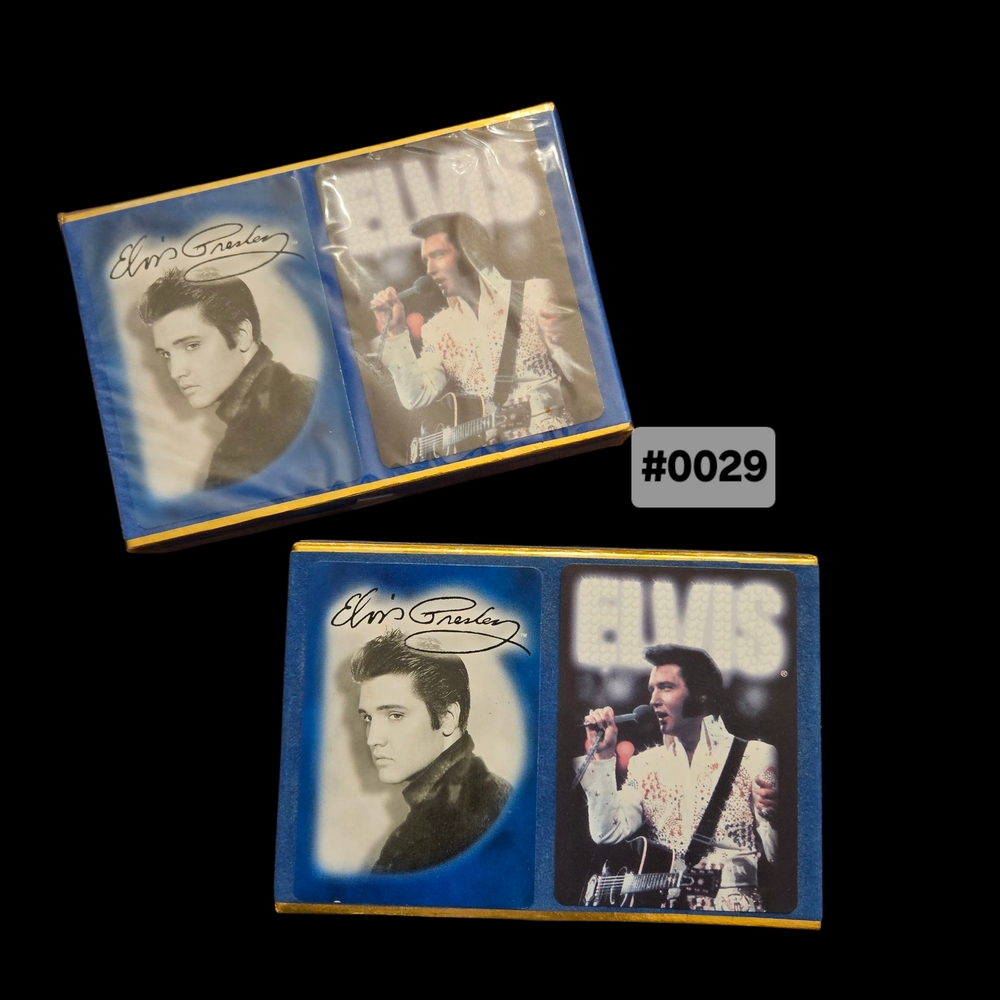 Elvis Presley Blue and Gold Memorabilia Playing Cards Set Of Two Decks
